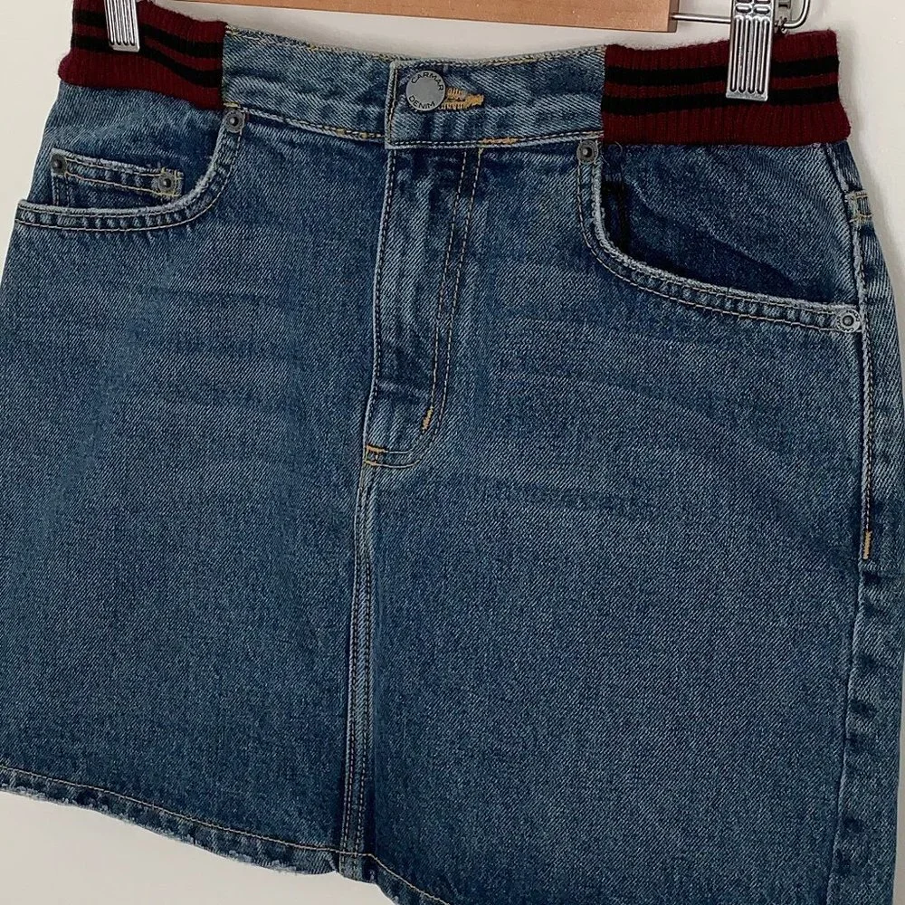 NWT - LF Carmar Rib Colin Denim Jean Skirt